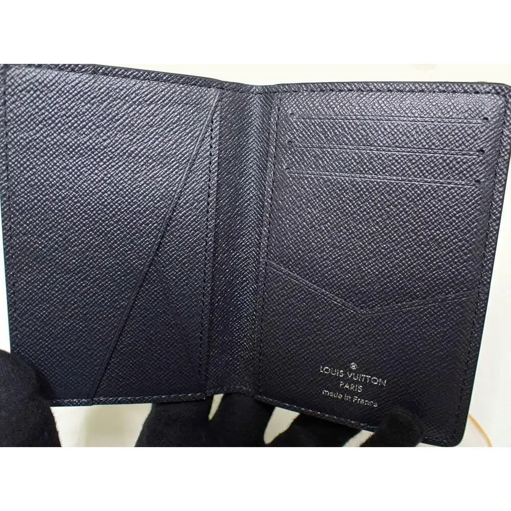 Louis Vuitton Chapman Pocket Organizer wallet Monogram LV Rhino Navy Blue w/box